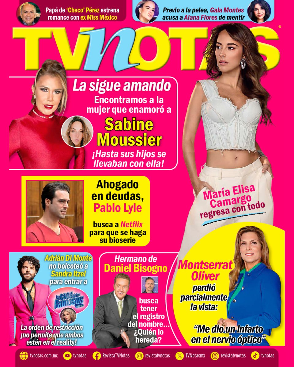 TVNotasmx's tweet image. #MartesTVNotas, 👉 bit.ly/4lCAa2B ✍️📱👌| Papá de ‘Checo’ Pérez estrena romance con ex Miss México | ¡Gala Montes arremete contra Alana Flores! La acusa de mentir sobre su peso antes de la P3L3A de box | Sabine Moussier: Encontramos a la mujer que enamoró a la actriz…