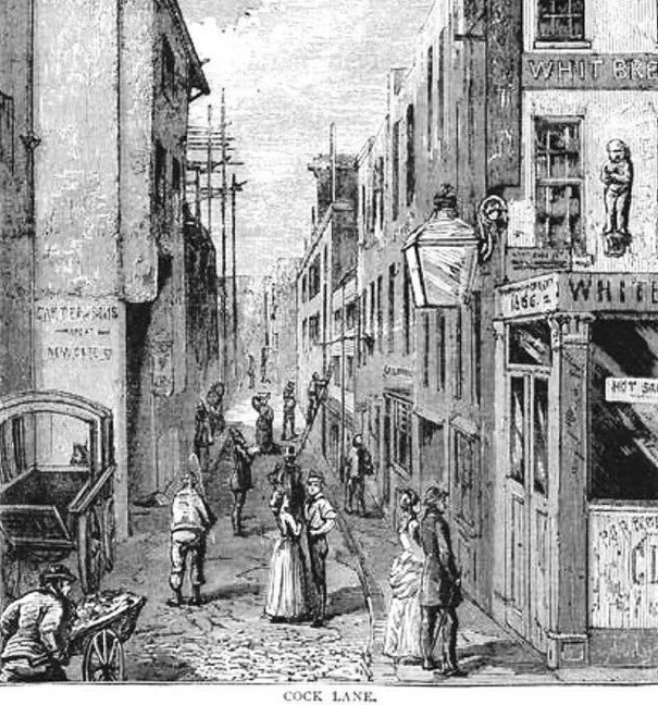 The_East_End's tweet image. Cock Lane EC1 - this street in Smithfield could have been named after a pub. However, during the medieval period it was known as Cokkes Lane - because of the large number of (legal) brothels on the site… #london #History
I do this as a public service, you know…!