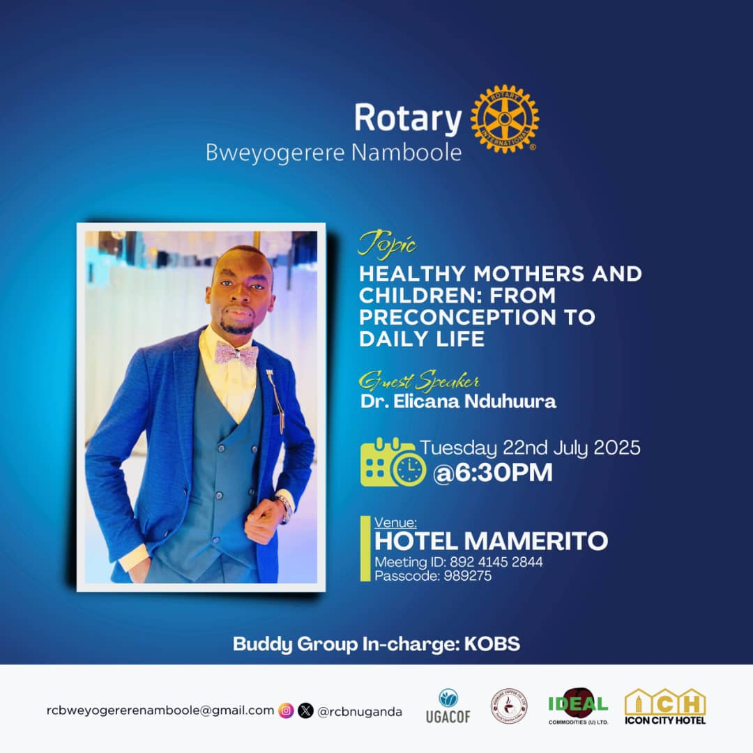 rcbnuganda's tweet image. Join us on Zoom: us06web.zoom.us/j/89241452844?…
Meeting ID: 892 4145 2844 | Passcode: 989275
Let’s explore how to support maternal and child health — every step of the way. #HealthForAll #RotaryEyamba #UniteForGood