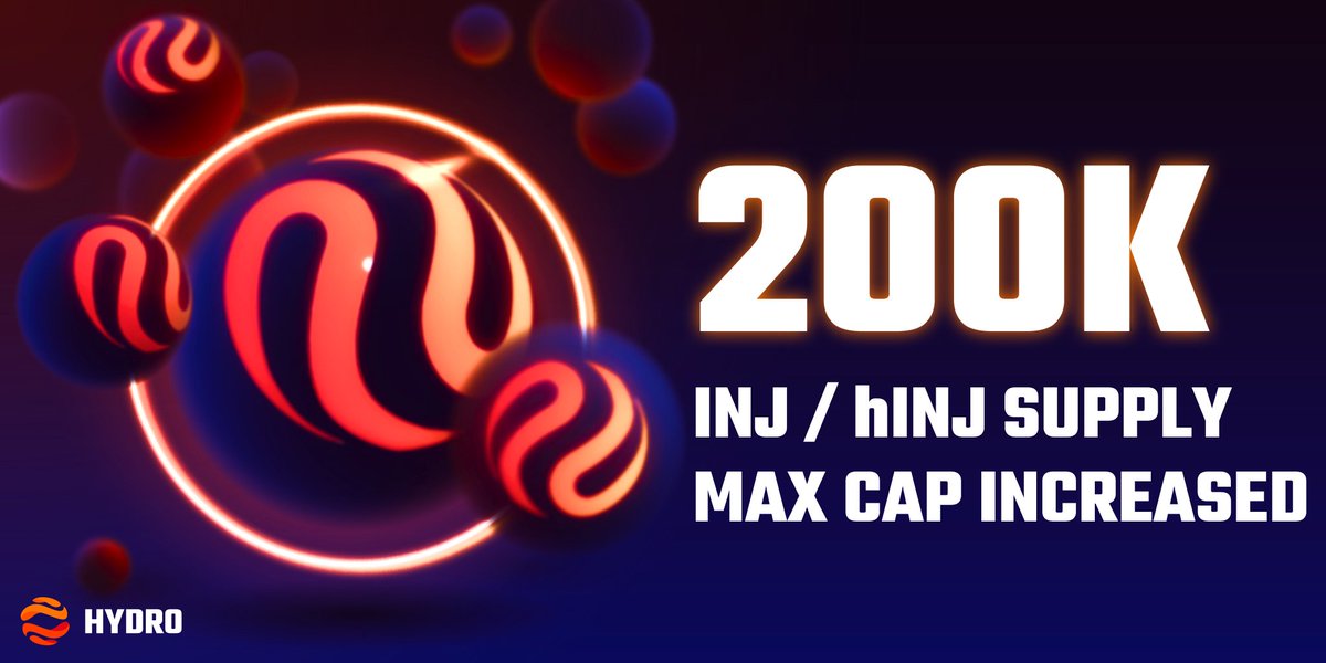 hydro_fi's tweet image. 📈 With hINJ supply reaching 164K and INJ surpassing 107K,
the lending supply cap has now been raised to 200K.
As $INJ price climbs, demand surges and Hydro’s lending markets for $INJ and $hINJ let you preserve INJ asset value while earning attractive yield.