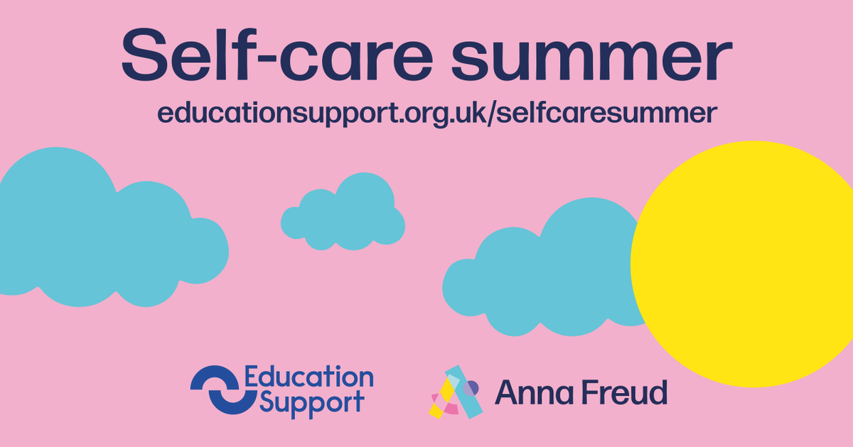 EdSupportUK's tweet image. The summer break is a good opportunity for staff to practise self-care, to help with techniques you can turn to in stressful times.
Weβve teamed up with @AFNCCF to produce a guidance booklet and poster to help you have your own self-care summer.
ow.ly/NVe050SVyXA