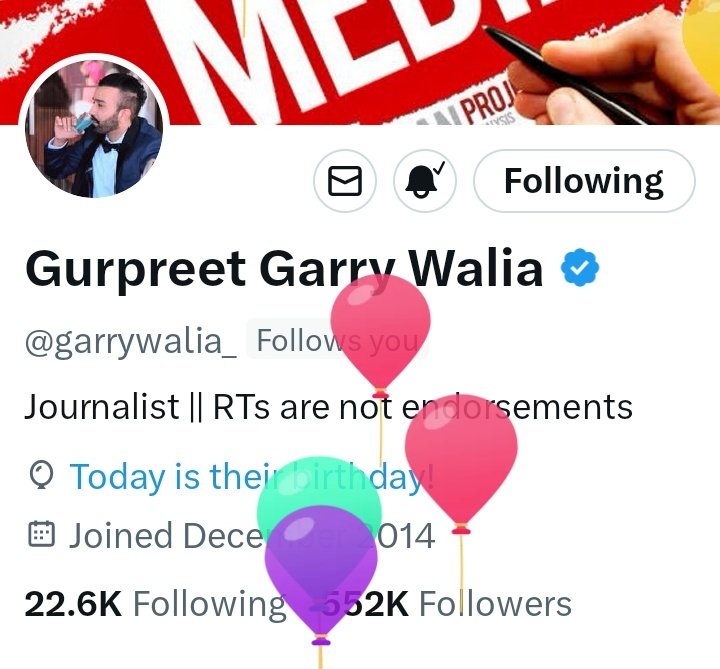 Rinkiyadav04's tweet image. आज Gurpreet Garry Walia भैया जी का अवतरण दिवस है।
आप इन्हें जन्मदिन की हार्दिक बधाई दे सकते हैं। जन्मदिन की शुभकामनाएं @garrywalia_ भैया जी।