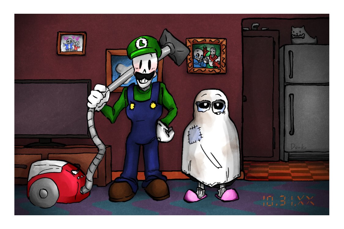 Boo! Check out denko's small illustration for the October 2026 spread in the calendar! The skelebros are celebrating Halloween together dressed up in the best couple's costumes

You can check out this &amp; more fontcest art in Live, Laugh, Bone: Vol. 2, available for POs at our shop