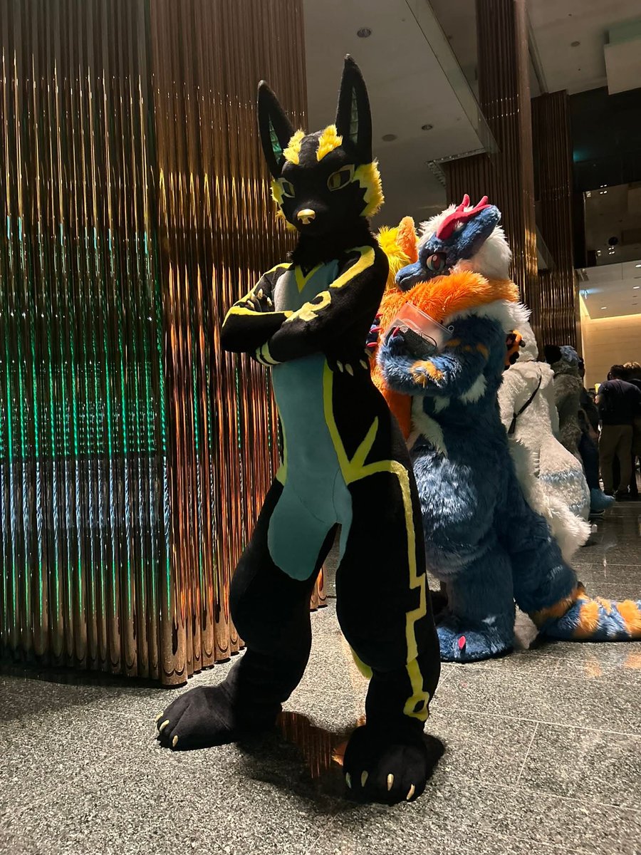 AnubisFurdance's tweet image. 不知道大家有沒有被我的小小驚喜嚇到
很高興可以用新的面貌見到大家

這次的隨機舞蹈也是取得空前的成功
我們無限再來辦吧❤️

謝謝超棒的毛爸 @KMN_NANO 生出這麼帥氣的阿努 我準備好在台上發光發熱了UwU❤️

所以有人要跟我跳舞嗎👀❤️？
📷： @Foresen_24
#fursuiteveryday #2025UTFG #阿努剃毛了