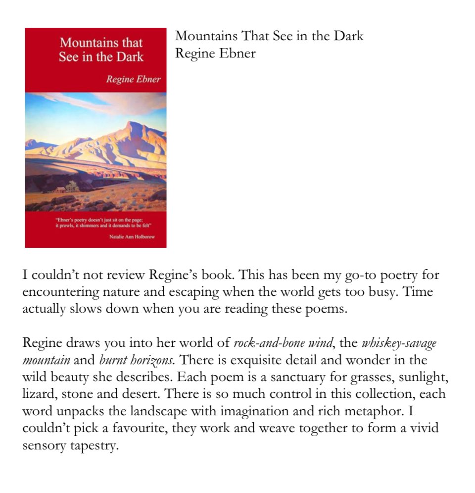 Poetry reviews and author boosts. 
Here praise goes out to <a href="/BevisKathryn/">Kathryn Bevis</a> who is sadly no longer with us, <a href="/CharlotteLPoet/">Charlotte Lunn | She/Her</a> and <a href="/RegineEbner/">Regine Ebner</a> 
For <a href="/TopTweetTuesday/">TopTweetTuesday</a>
