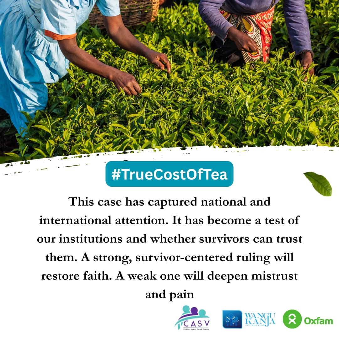 utu_wetu's tweet image. If we let this slide,we shall have let many survivors down
Dear @Kenyajudiciary ,please don’t look the other way
#TrueCostOfTea