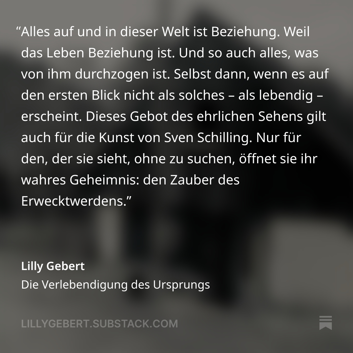 lillygebert's tweet photo. Ebenso wie wir, wenn wir uns auf einen anderen Menschen einlassen, geht auch die Welt eine Verbindung ein, die nicht wieder rückgängig gemacht werden kann. Jede Interaktion hinterlässt Spuren. #SvenSchilling #Kunst #Freiburg #Naturverbundenheit Zum Text: https://t.co/HN06eUVuE5 https://t.co/GqvpbHp0o9