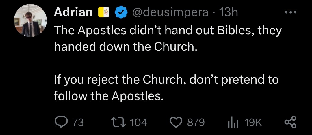 Truth_matters20's tweet image. The Apostles were Sola Scriptura and not Roman Catholic.