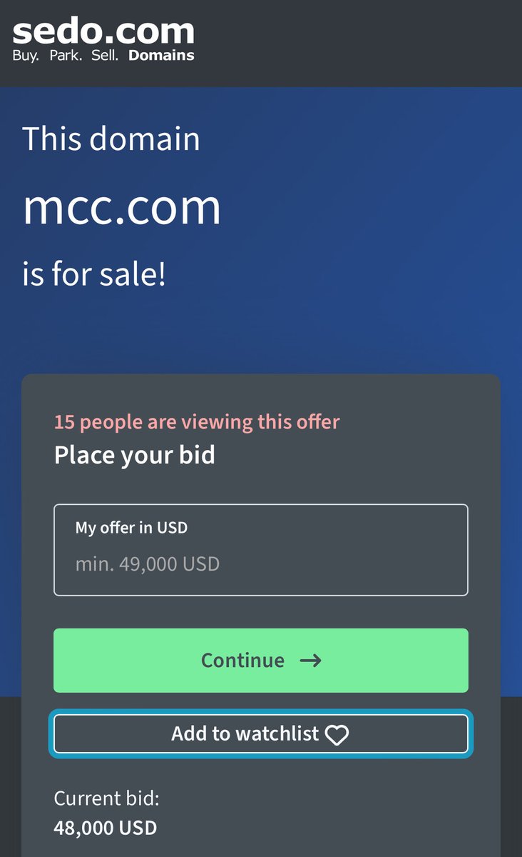 greg_wallace's tweet image. I wonder what this will go for.
Mcc com is up for auction with reserve met.