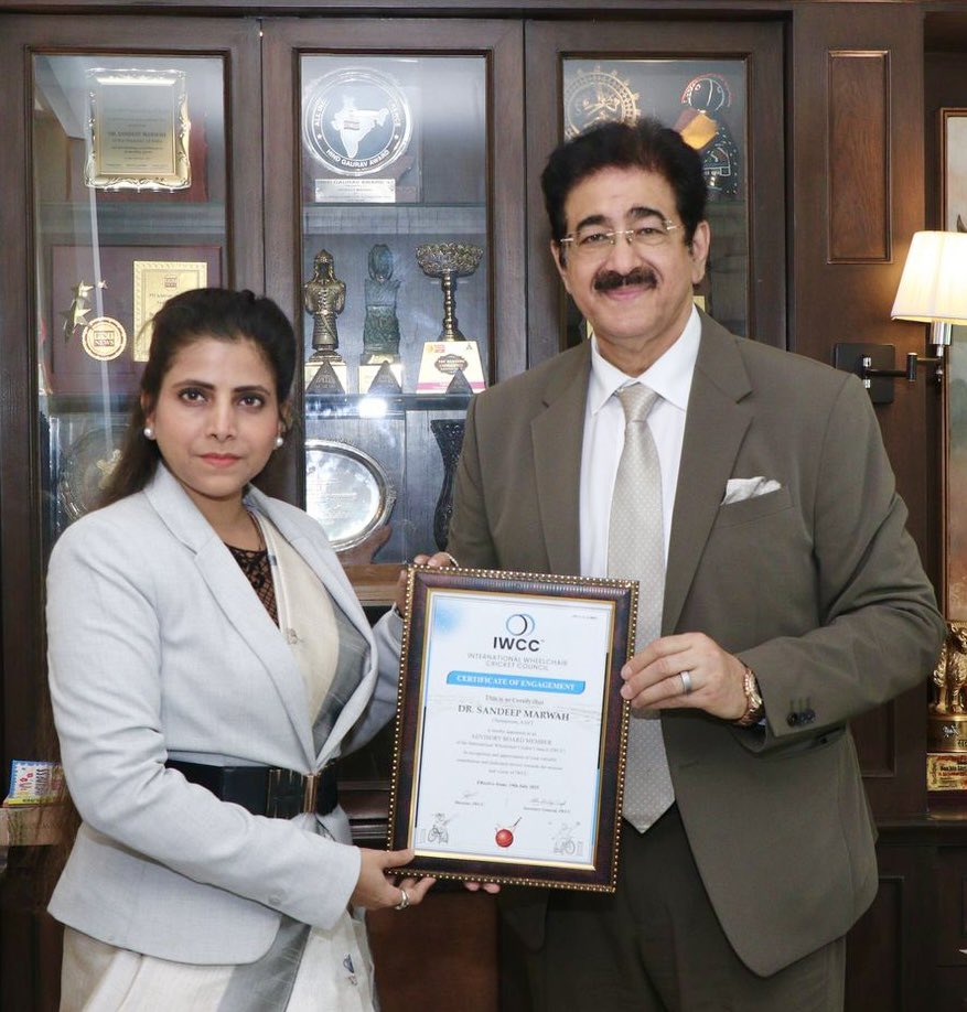 “For every disability you have, you are blessed with more than enough abilities to overcome your challenges”
 Nominated Patron to International Wheelchair Cricket Council with Shobhana Dhiman