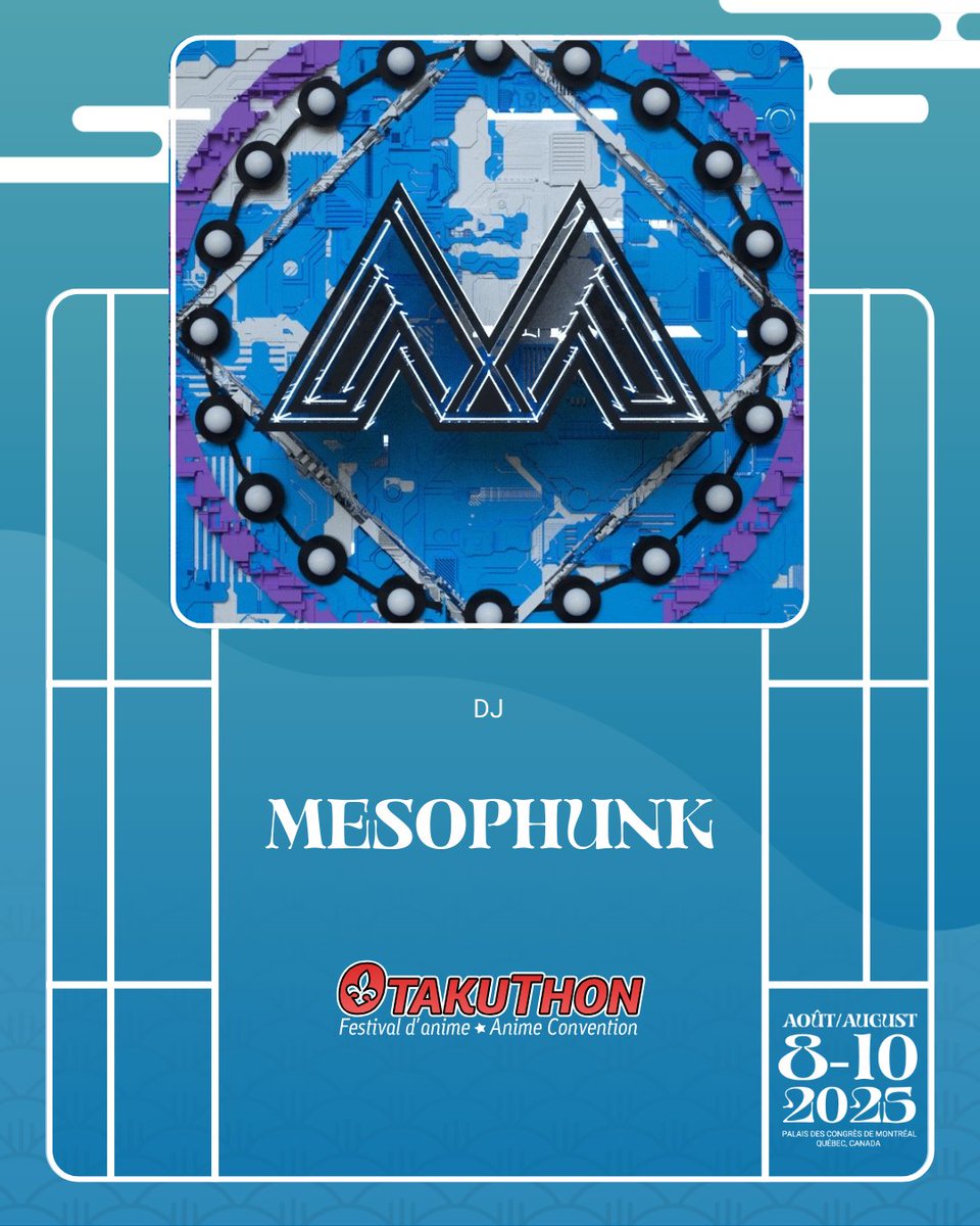 otakuthon's tweet image. 📣NEW GUEST: MesoPhunk📣
Featured on J-Core Masterz & Cyberia Layer 03: After Hours, collabed with UK’s Evolution Records 🎶, and even appeared in Capcom Cross X Beats 🎮. He’s also working with DJ SenPi for @AtkTheMusic 💥.
💻 go.otakuthon.com/aT9GU
#MesoPhunk