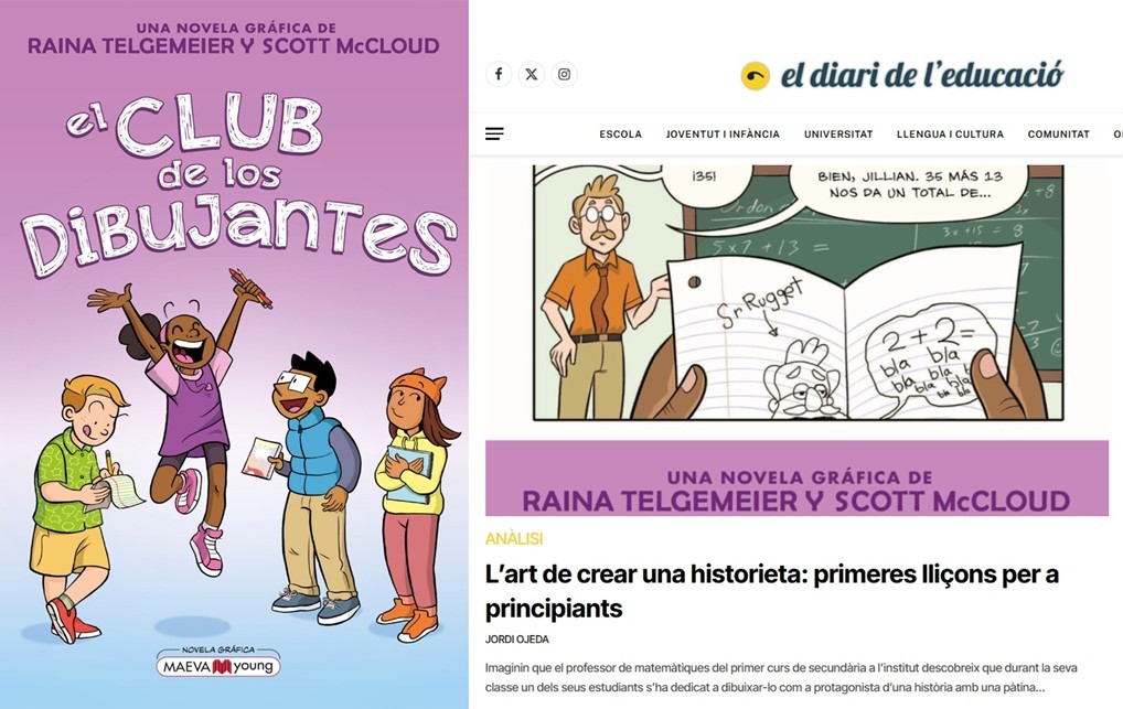 Jordi Ojeda (@jordiojeda) on Twitter photo <a href="/CatalunyaPlural/">CatalunyaPlural</a> <a href="/goraina/">Raina Telgemeier</a> <a href="/scottmccloud/">scott⚡️mccloud</a> <a href="/MAEVAyoung/">MAEVAyoung</a> <a href="/iris_mg/">∞ Iris ∞</a> <a href="/TecnoCampus/">TecnoCampus</a> <a href="/jcrius/">Josep Carles Rius</a> <a href="/guillempujol/">Guillem Pujol Borràs</a> <a href="/txerrac/">Txerra Cirbián 📷</a> <a href="/wikinauta/">Wikinauta - Viquinauta</a> <a href="/CulturaeMag/">Culturae Magazine</a> <a href="/Koukyou_Zen/">Koukyou zen</a> <a href="/MaevaEdiciones/">Ediciones Maeva</a> <a href="/comicnostrum/">comicnostrum</a> <a href="/el5fantastico/">Alberto Jiménez</a> <a href="/comic_del/">Museu del Còmic</a> <a href="/diarioeduca/">Diario Educación</a> <a href="/tecnocampusSQAI/">SQAI TecnoCampus</a> <a href="/londones/">Mercedes #cineyeducación 🍏🎬</a> <a href="/SociologiaDiver/">Sociología Divertida</a> <a href="/masleer/">Más Leer</a> <a href="/SabadellComics/">Sabadell Còmics</a> <a href="/CatedraComicUAH/">Cátedra UAH de Investigación y Cultura del Cómic</a> La portada del <a href="/DiariEducacio/">Diari de l'Educació</a> dedicada a la novel·la gràfica #ElClubDeLosDibujantes, de <a href="/goraina/">Raina Telgemeier</a> i <a href="/scottmccloud1/">scott mccloud</a>
Publica <a href="/MAEVAyoung/">MAEVAyoung</a>
Tradueix <a href="/iris_mg/">∞ Iris ∞</a>
«L'art de crear una historieta:
primeres lliçons per a principiants»
diarieducacio.cat/lart-de-crear-…
#CòmicIEducació <a href="/TecnoCampus/">TecnoCampus</a> <a href="/CatalunyaPlural/">CatalunyaPlural</a> <a href="/goraina/">Raina Telgemeier</a> <a href="/scottmccloud/">scott⚡️mccloud</a> <a href="/MAEVAyoung/">MAEVAyoung</a> <a href="/iris_mg/">∞ Iris ∞</a> <a href="/TecnoCampus/">TecnoCampus</a> <a href="/jcrius/">Josep Carles Rius</a> <a href="/guillempujol/">Guillem Pujol Borràs</a> <a href="/txerrac/">Txerra Cirbián 📷</a> <a href="/wikinauta/">Wikinauta - Viquinauta</a> <a href="/CulturaeMag/">Culturae Magazine</a> <a href="/Koukyou_Zen/">Koukyou zen</a> <a href="/MaevaEdiciones/">Ediciones Maeva</a> <a href="/comicnostrum/">comicnostrum</a> <a href="/el5fantastico/">Alberto Jiménez</a> <a href="/comic_del/">Museu del Còmic</a> <a href="/diarioeduca/">Diario Educación</a> <a href="/tecnocampusSQAI/">SQAI TecnoCampus</a> <a href="/londones/">Mercedes #cineyeducación 🍏🎬</a> <a href="/SociologiaDiver/">Sociología Divertida</a> <a href="/masleer/">Más Leer</a> <a href="/SabadellComics/">Sabadell Còmics</a> <a href="/CatedraComicUAH/">Cátedra UAH de Investigación y Cultura del Cómic</a> La portada del <a href="/DiariEducacio/">Diari de l'Educació</a> dedicada a la novel·la gràfica #ElClubDeLosDibujantes, de <a href="/goraina/">Raina Telgemeier</a> i <a href="/scottmccloud1/">scott mccloud</a>
Publica <a href="/MAEVAyoung/">MAEVAyoung</a>
Tradueix <a href="/iris_mg/">∞ Iris ∞</a>
«L'art de crear una historieta:
primeres lliçons per a principiants»
diarieducacio.cat/lart-de-crear-…
#CòmicIEducació <a href="/TecnoCampus/">TecnoCampus</a>