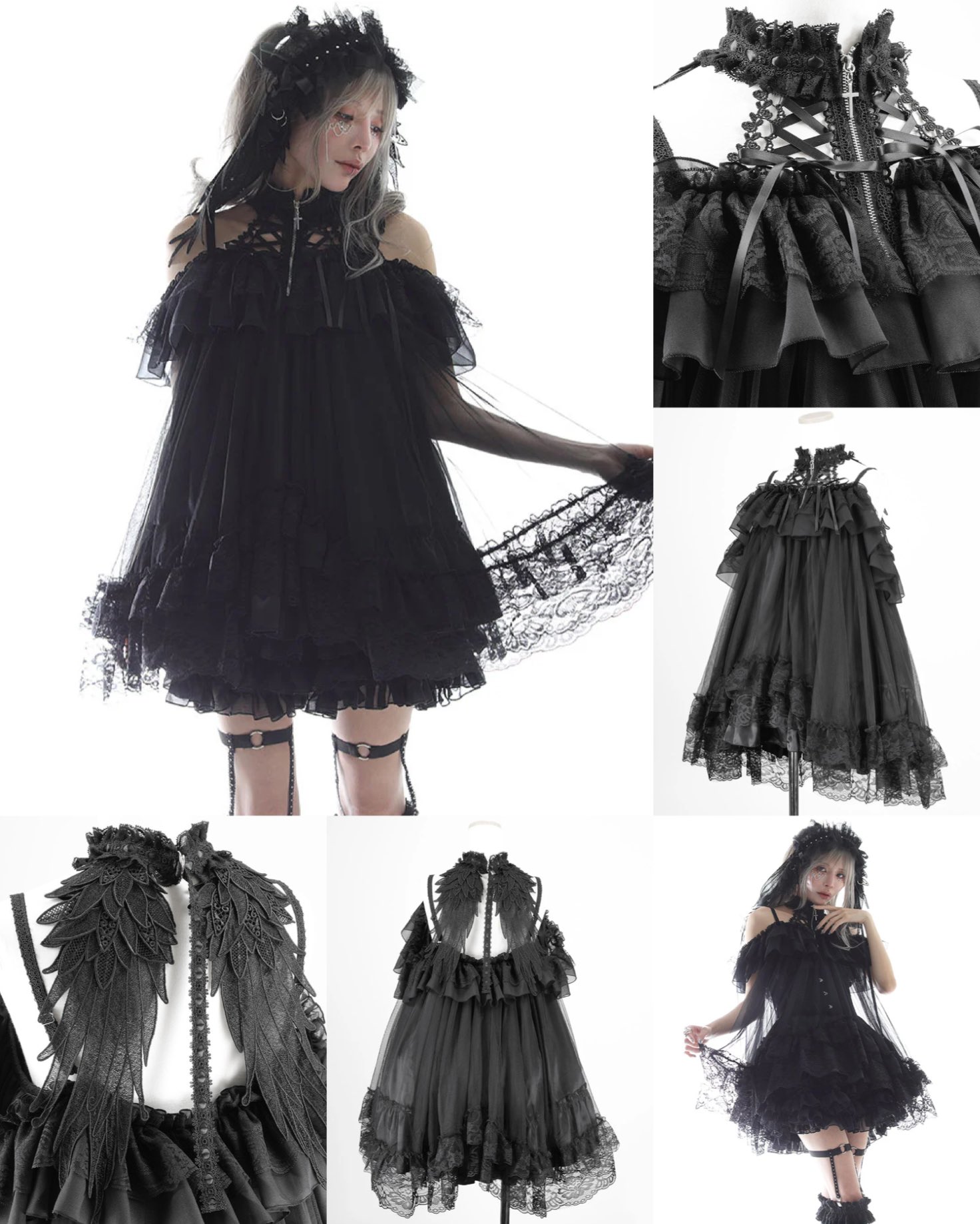 ゴスロリ [majoh] MINI DEVIL ANGEL WING DRESS 予約1ヶ月]MINI DEVIL ANGEL WING DRESS (BLACK) – MAJOH