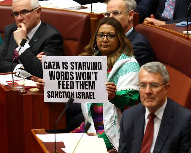 OzraeliAvi's tweet image. The Greens got smashed at the election… and their big takeaway?
Send Pakistani Senator Faruqi in on day one to break the rules and spew the same vile hate that destroyed them.
No shame. No brains. No lesson learned.