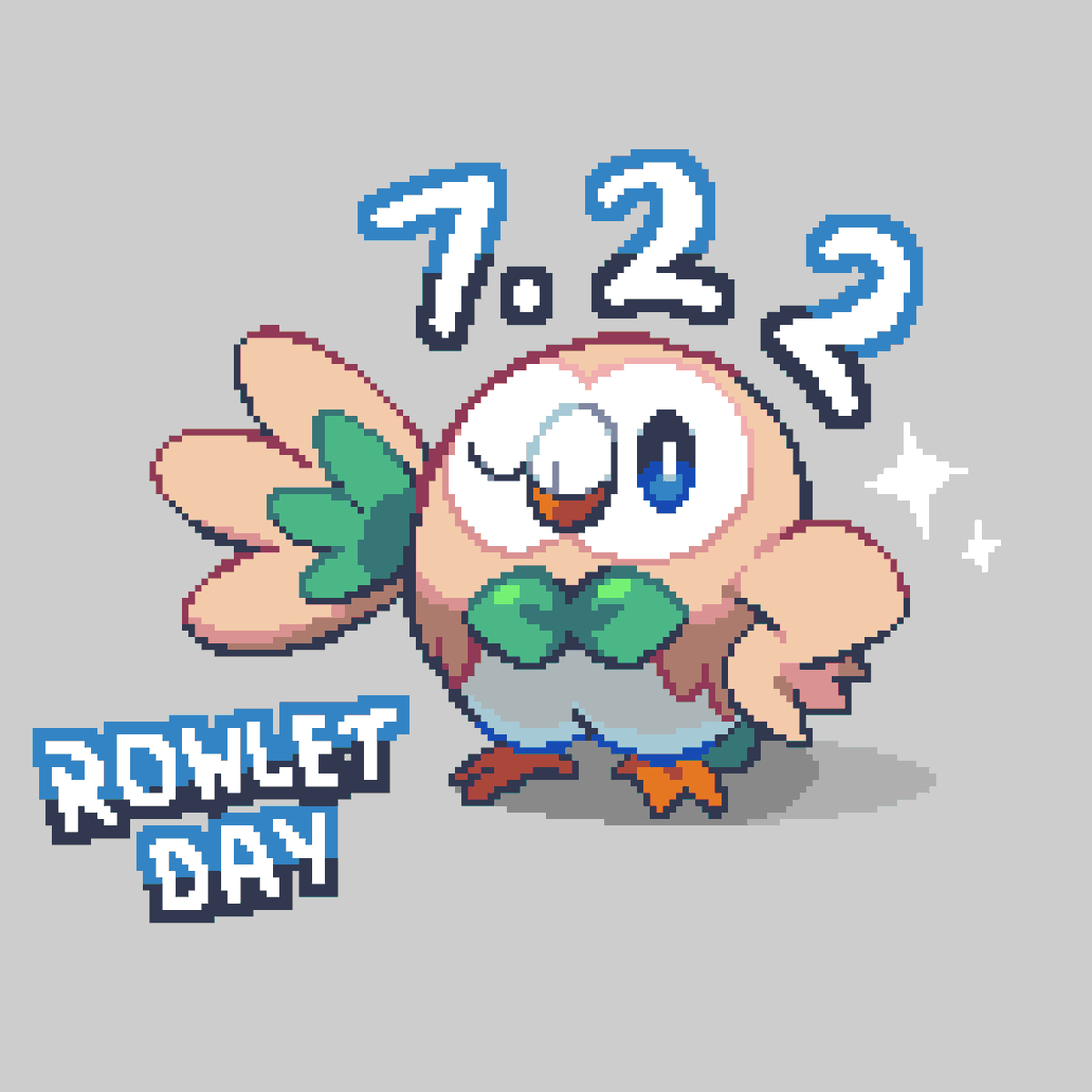 flea_alex's tweet image. ROWLET DAY!! #モクローの日 #pixelart