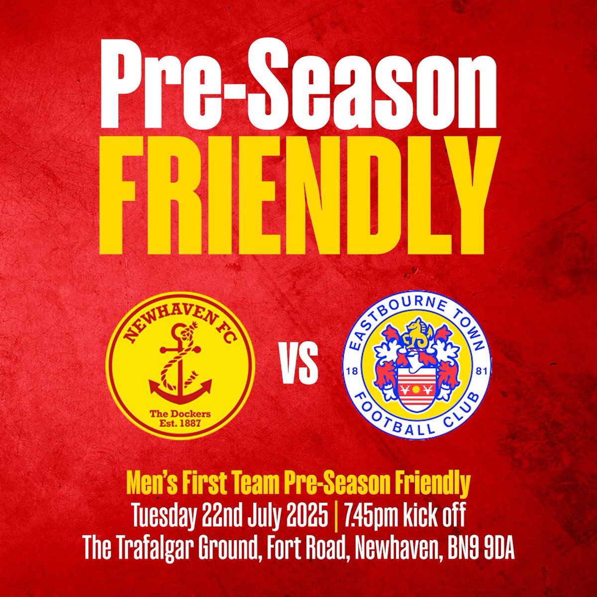 NewhavenFC's tweet image. ⚽️ 𝗣𝗥𝗘-𝗦𝗘𝗔𝗦𝗢𝗡 | 𝗡𝗘𝗫𝗧 𝗨𝗣
Another tough pre-season test for us tonight as we host Isthmian South East Division side @eastbournetfc at Fort Road.
Entry is £3 (U16s FREE). Kick off is at 7.45pm and the bar and kitchen will be open.
#COYD