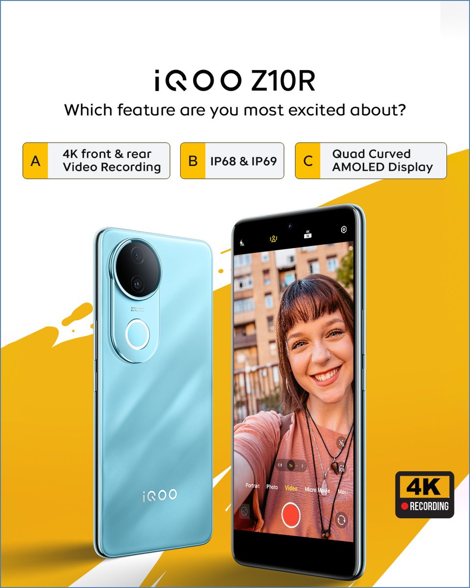 nipunmarya's tweet image. Drop in your pick! #iQOOZ10R #FullyLoadedfor4KVlogging
