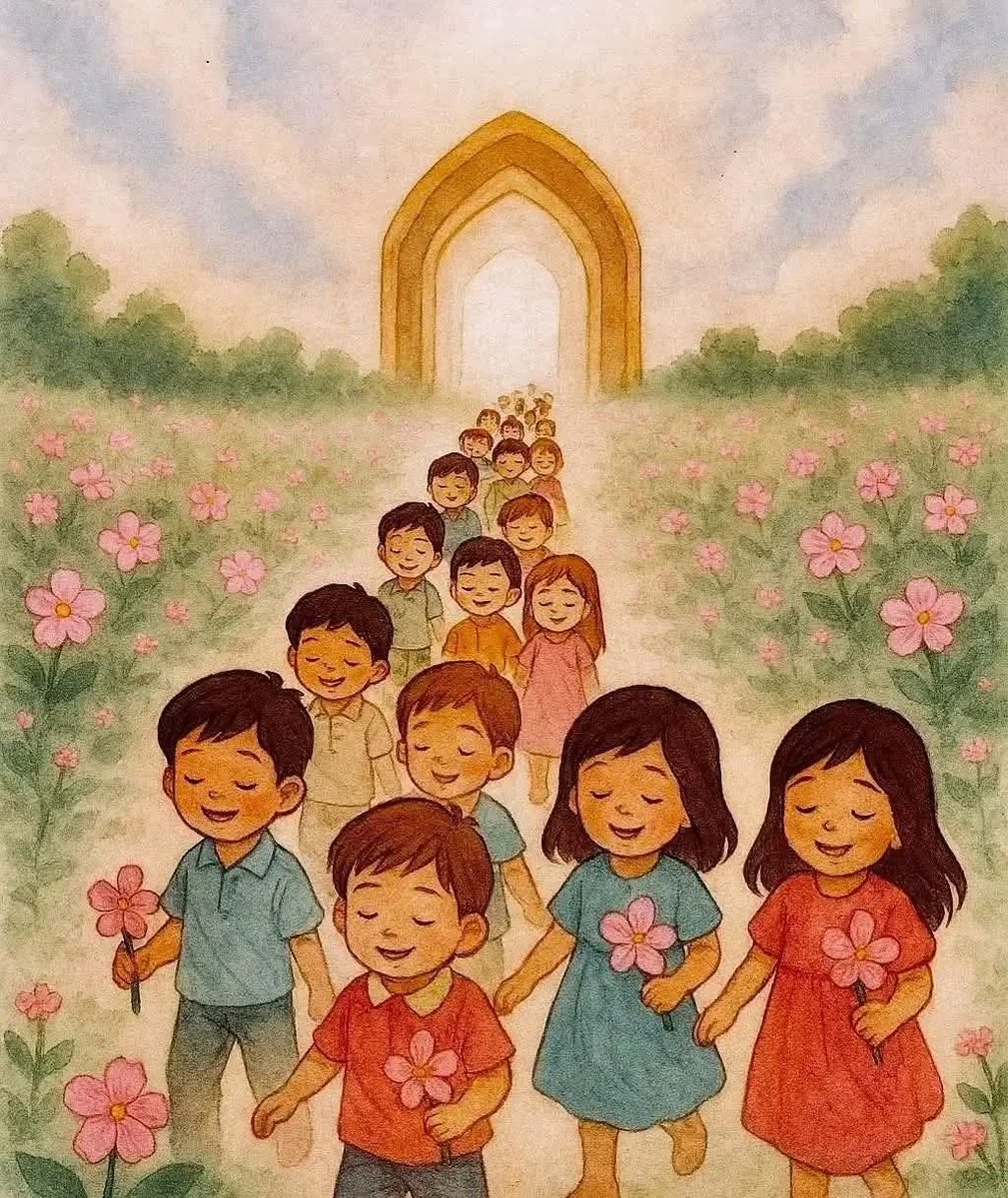 A long line in Jannah today, all my little flowers, gone too soon. Innocent souls taken in a moment, now blooming in the gardens of Paradise 🌸

Ya Allah, grant their families sabr and reunite them in the highest Jannah🤍🤲🏻