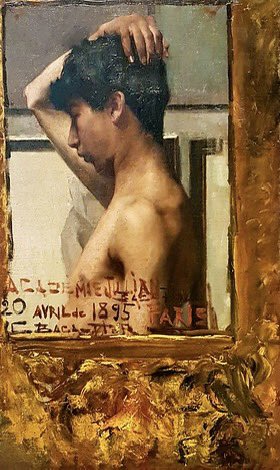 A few favorites from last weekend:

• Sarah Bernhardt, Self-Portrait as a Chimera, 1880.

• Nasta Rojc, Self-Portrait in a Hunting Suit, 1912.

• Claude Cahun, I am in training, don't kiss me, 1927.

• Carlos Baca-Flor, Estudio de Joven, 1895.