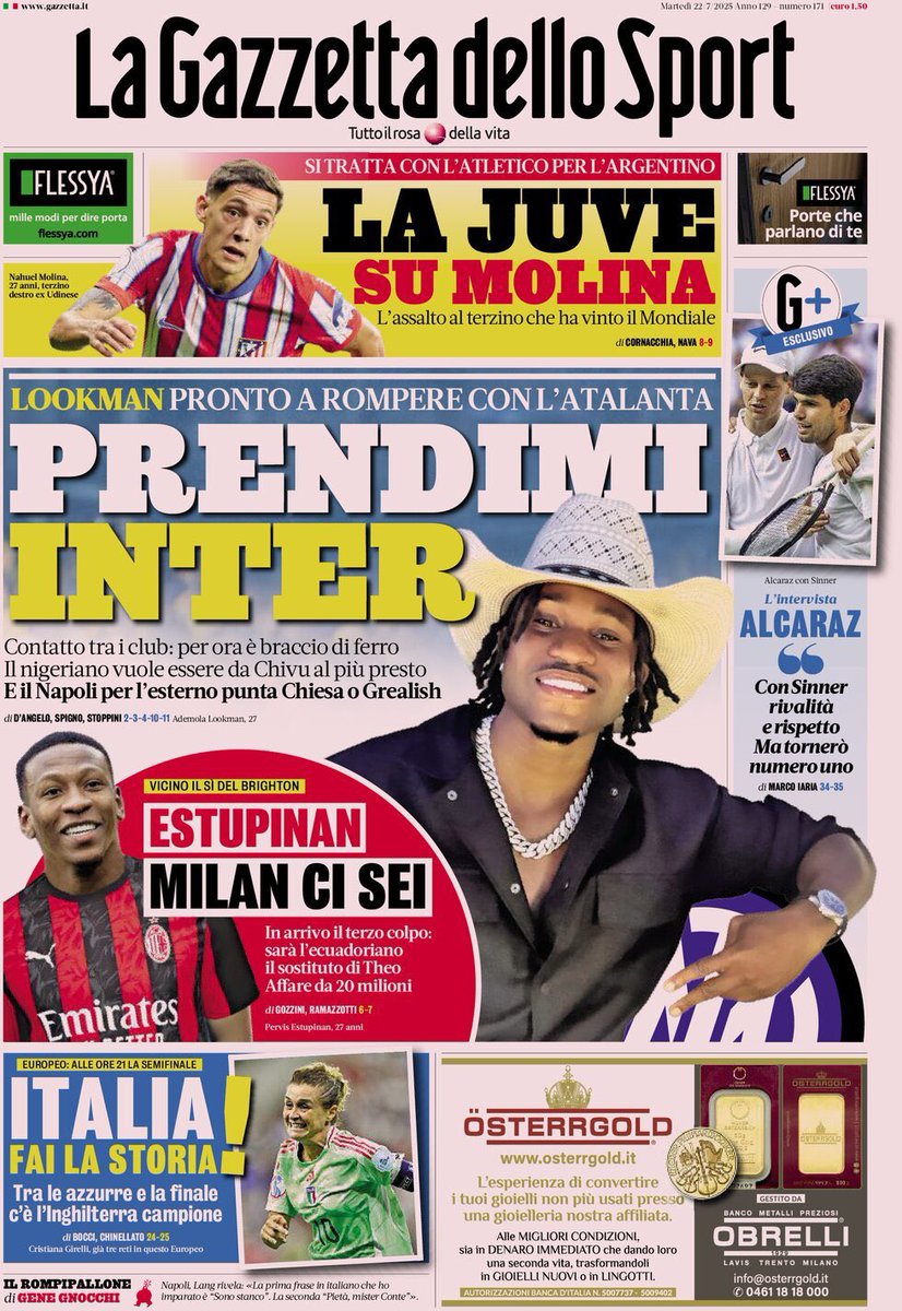 Prima pagina #Gazzetta
