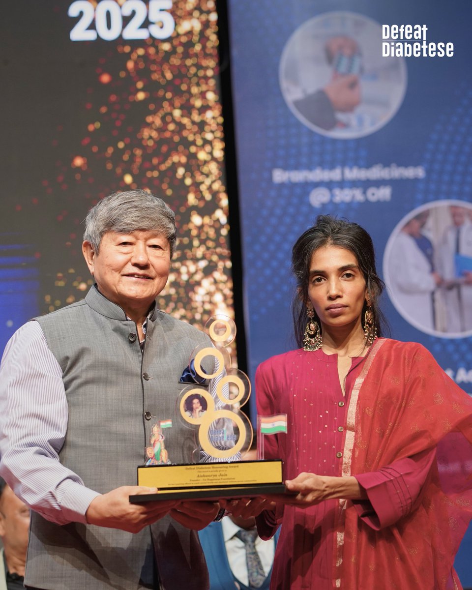 At the Defeat Diabetese Launch Seminar, we were proud to honour Aishwarya Jain  — TEDx speaker, Founder of IM Happiness, and Associate Director at Art Group — for her fearless work in women empowerment and social change.  #DefeatDiabetese #AishwaryaJain #SocialImpact