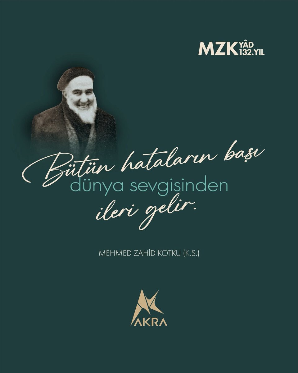 Gönül Dostu, Alim
MEHMED ZAHİD KOTKU (R. Aleyh)
Doğumlarının Hicri 132. yılında rahmet ve dualarla yâd ediyoruz.

#MZK1447 #MZK #MehmedZahidKotku #yad #hayat #doğumgünü #dua #alim #infofrafi #info #belgesel #tanınmışkişi