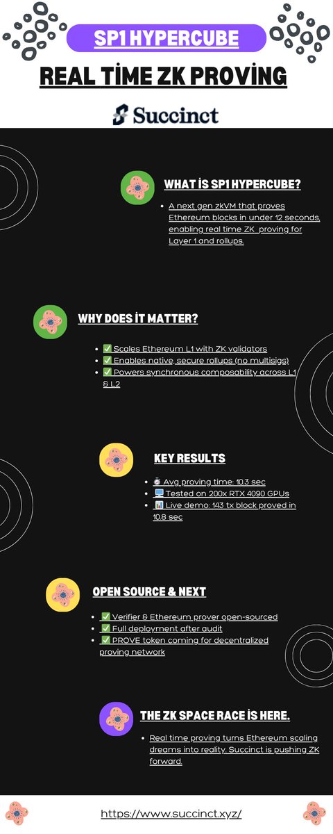 BusoniM's tweet photo. Many rollups are now evolving into zkRollups and Succinct is at the center of it. 

With SP1 that runs Rust apps and generates zk proofs easily, Succinct makes this transition faster and more accessible.

Want to see how it works? Here are some infographics I made  @SuccinctLabs https://t.co/xPISgYevZn