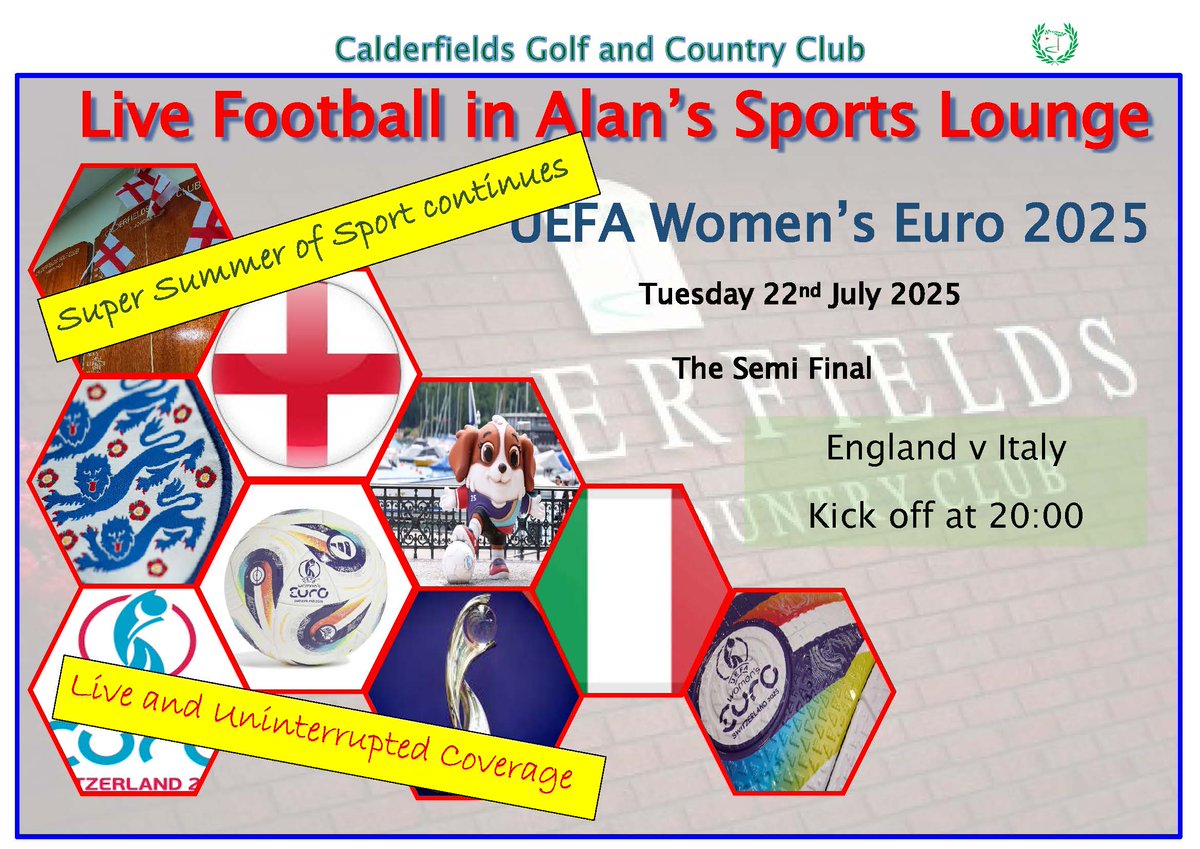 The super sizzling summer of sport continues in Alan's Sports Lounge with the Lionesses match against Italy this evening
.
Not sure how they got here but....

Live and uninterrupted coverage!