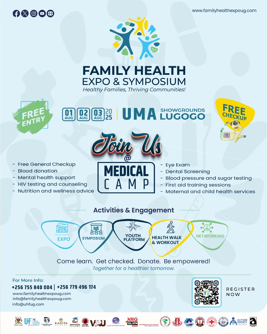 healthexpoug's tweet image. Join Us at the Family Health Expo – August 1st to 3rd at UMA Showgrounds!
Step into a world of better health and wellness at the Family Health Expo, happening from August 1st to 3rd at the UMA Showgrounds, Lugogo.
From free medical check-ups to expert health consultations,…