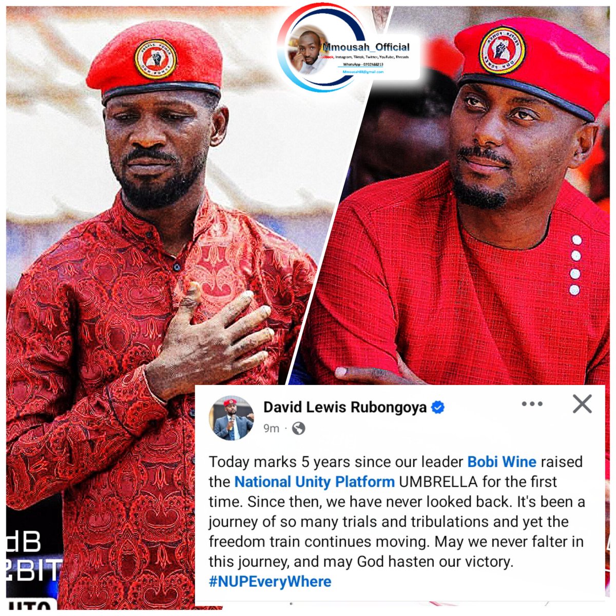 MmousahOfficial's tweet image. We are not there but at least we are not where we used to be, aluta continua ✊
@DavidLRubongoya , @HEBobiwine