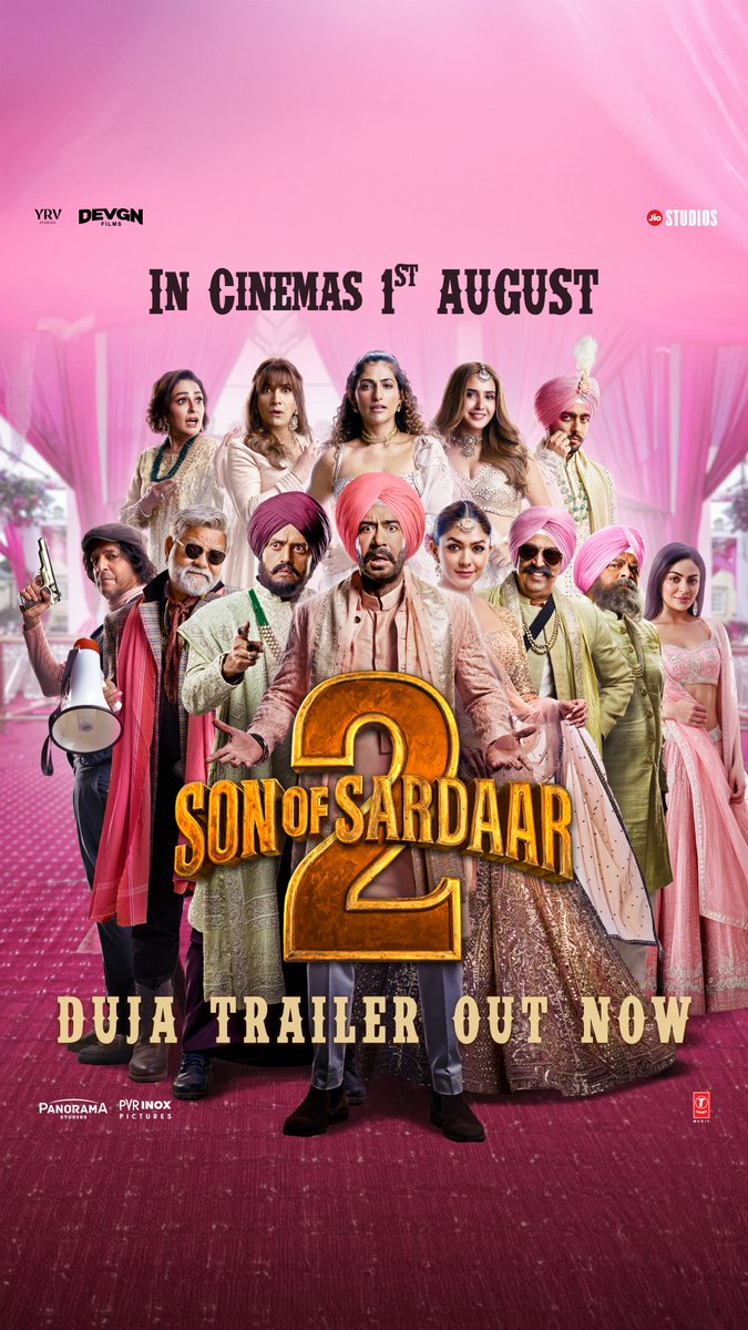 _PatilVishwajit's tweet image. #SonOfSardaar2 Duja Trailer Out Now
Full-on comedy, non-stop chaos, emotional drama – pure mass entertainer 🍿🔥 Sardaar bechara Phas gya 😂
#AjayDevgn #MrunalThakur @jiostudios