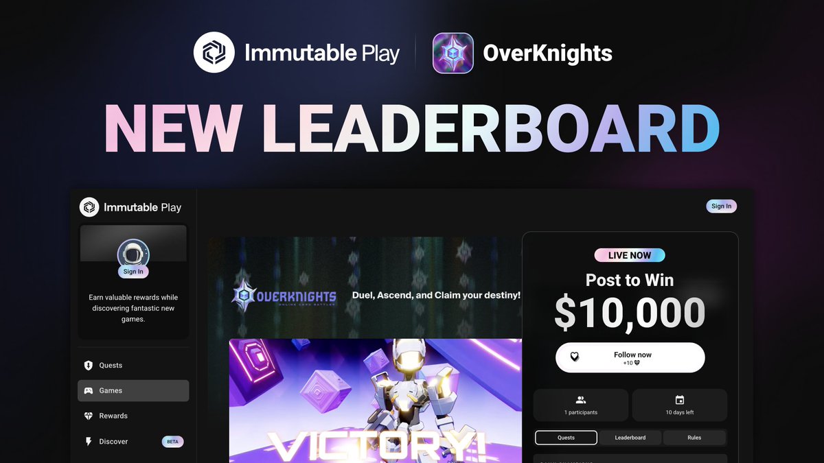 <a href="/Immutable/">Immutable</a> new creator leaderboard on Immutable Play is a game-changer for <a href="/OverKnightsGame/">OverKnights</a> Show off your skills and rise to the top in this exciting card battler."
