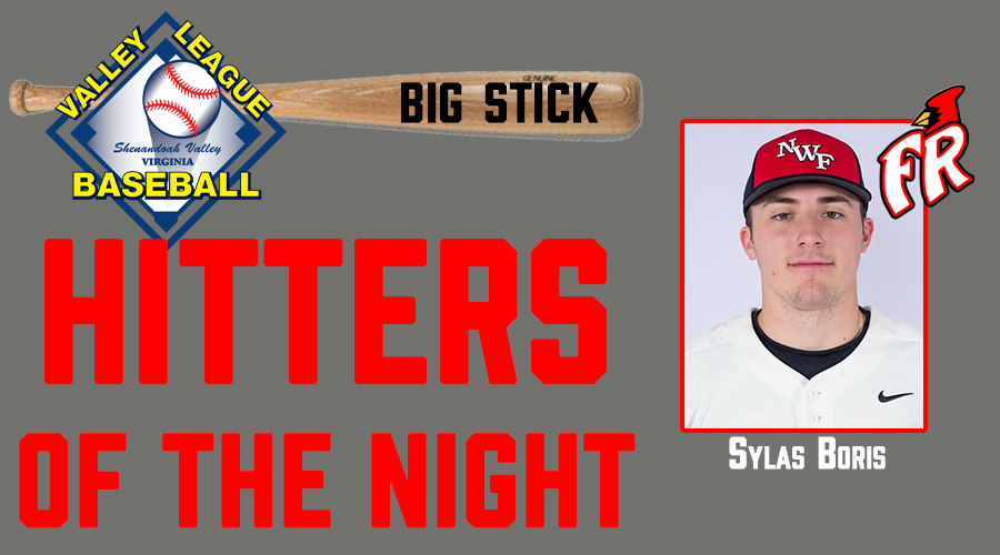 Another BIG STICK from Monday. <a href="/FRCardinals/">FrontRoyal Cardinals</a> <a href="/BorisSylas/">Sylas Boris</a> was 3-for-4 with a double, homer and five RBIs.