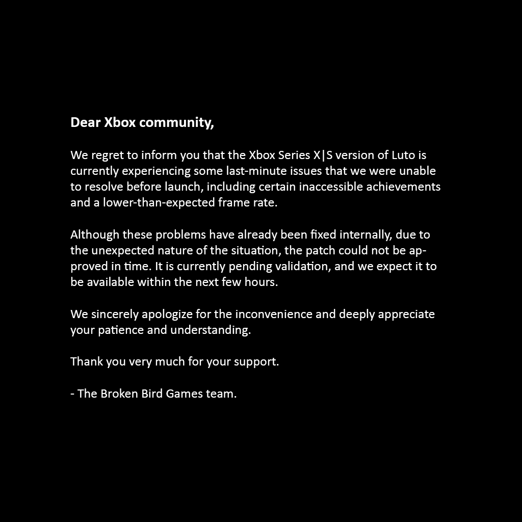 SelectaPlayInt's tweet image. IMPORTANT NOTICE FOR XBOX PLAYERS | LUTO
