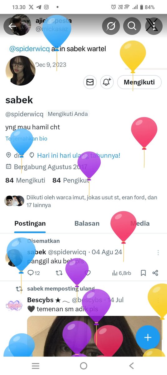 happy birthday <a href="/spiderwicq/">sabek</a> yg mau balon minta ke abek