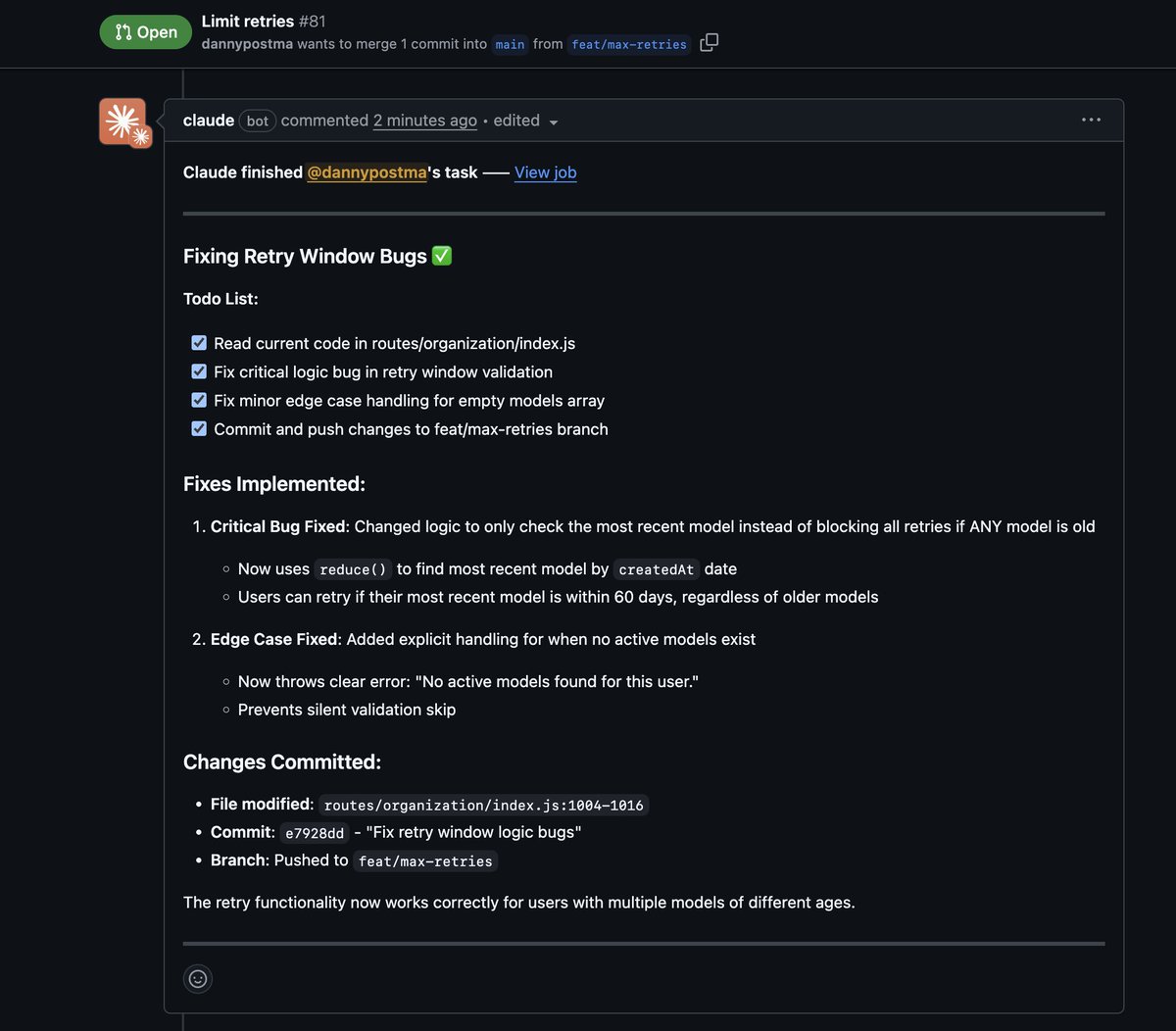 dannypostmaa's tweet image. Adding Claude Code to GitHub to check PRs and make changes feels like cheating