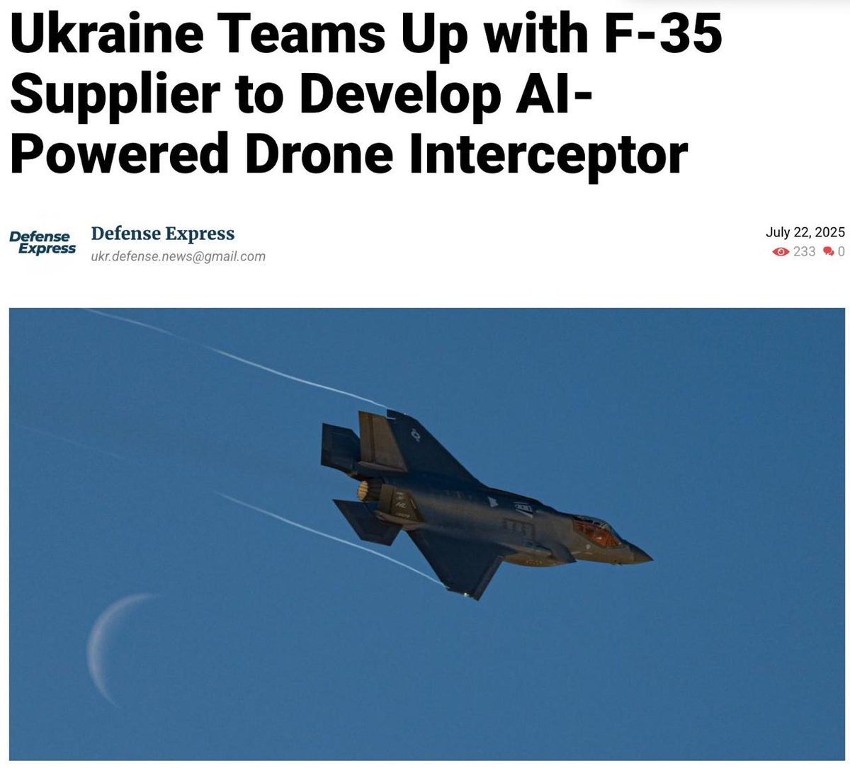 nexta_tv's tweet image. Ukraine and Denmark are jointly developing an AI-powered drone interceptor, — reports Defense Express
According to the outlet, the Ukrainian company Odd Systems has partnered with the Danish defense giant Terma Group to create a high-tech system capable of automatically…