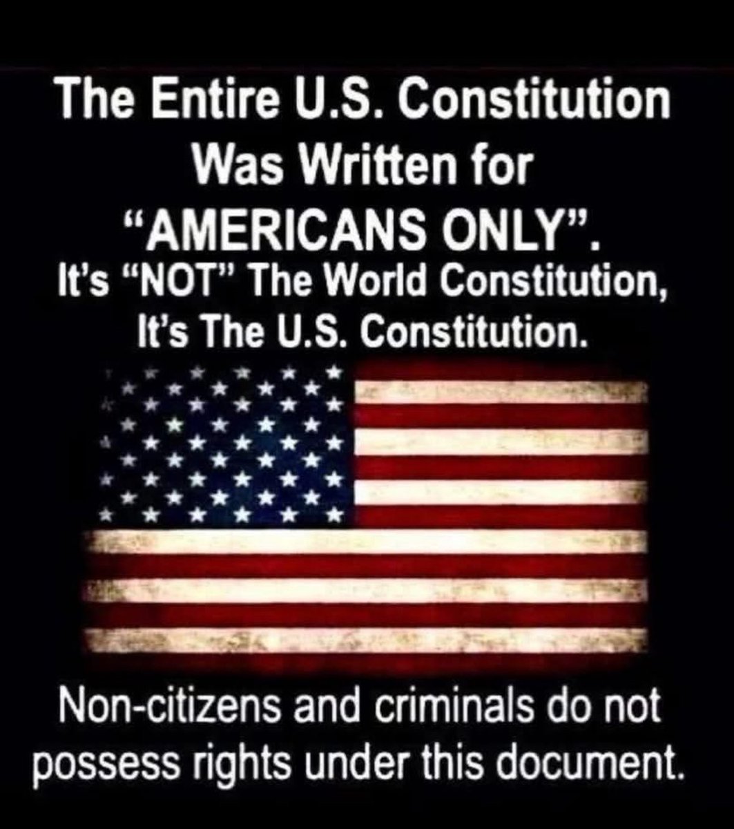 truelibertyb's tweet image. The entire U.S. Constitution was written for “Americans Only”. It’s NOT the World Constitution, it’s the U.S. Constitution.
Non-citizens and criminals do not possess under the document.