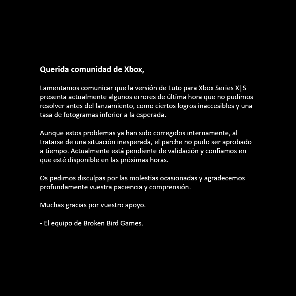 SelectaPlayInt's tweet image. IMPORTANT NOTICE FOR XBOX PLAYERS | LUTO