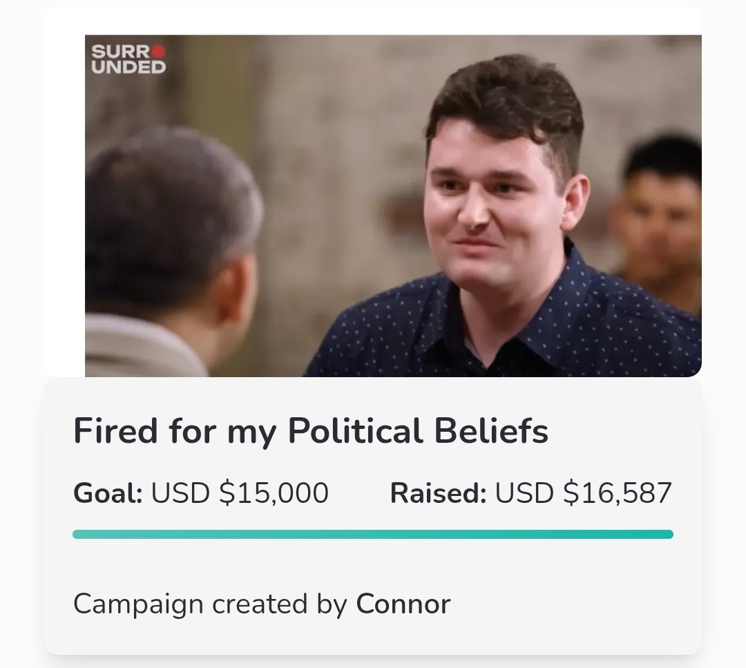 AligmaGoneWild's tweet image. &amp;gt;goes on a famous YouTube show 
&amp;gt;says the most deranged shit you can 
&amp;gt;gets fired from his job 
&amp;gt;gets 16k for being retarded 
(Meanwhile chud gets plugged up via his mortgage)