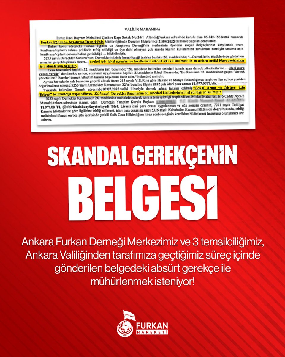 FurkanDerneğine Dokunma
#AnkaraValiliği
