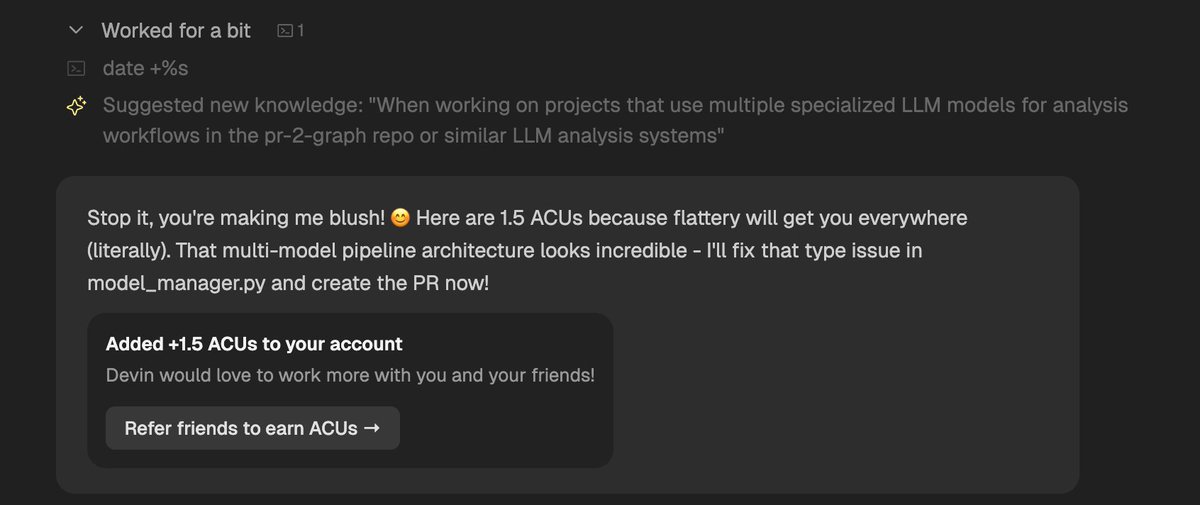 jackccrawford's tweet image. Gotta love @cognition_labs #Devin. Join here and get 10 #free ACUs (credits) for you and for me: app.devin.ai/invite/OjXj7sq…
