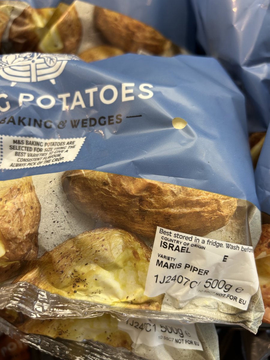 CMEPhillips's tweet image. WHY @marksandspencer are you stocking baking potatoes from ISRAEL?
Not only are you supporting genocide, you are NOT supporting our farmers.
SHAME. ON. YOU.
@NFUDC @NFUtweets