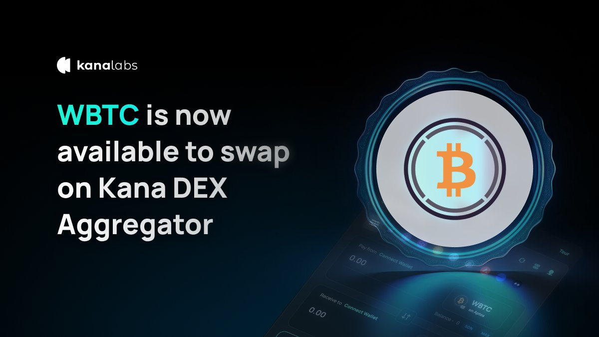 📢 WBTC Migration is Now Live on Kana Labs

@KanaLabs now fully supports the new <a href="/LayerZero_Core/">LayerZero</a> OFT WBTC standard on <a href="/Aptos/">Aptos</a>. 

- Migrate your old WBTC to the new OFT-compliant WBTC.
- Swap any token ↔️ WBTC instantly.
- Bridge WBTC from Ethereum into Aptos - all in one place.