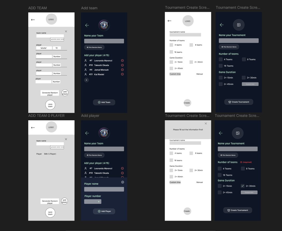 LevKoDesign's tweet photo. Made solid progress today ⚽💻
✅ CS50
✅ React
✅ Finalized UI for my football tournament app GoalGrid
Live Match screen, tournament bracket, team &amp; player setup – all designed in Figma.
→ Feedback welcome 🙌
#uxdesign #figma #react #cs50 https://t.co/Lme3K0Gw77