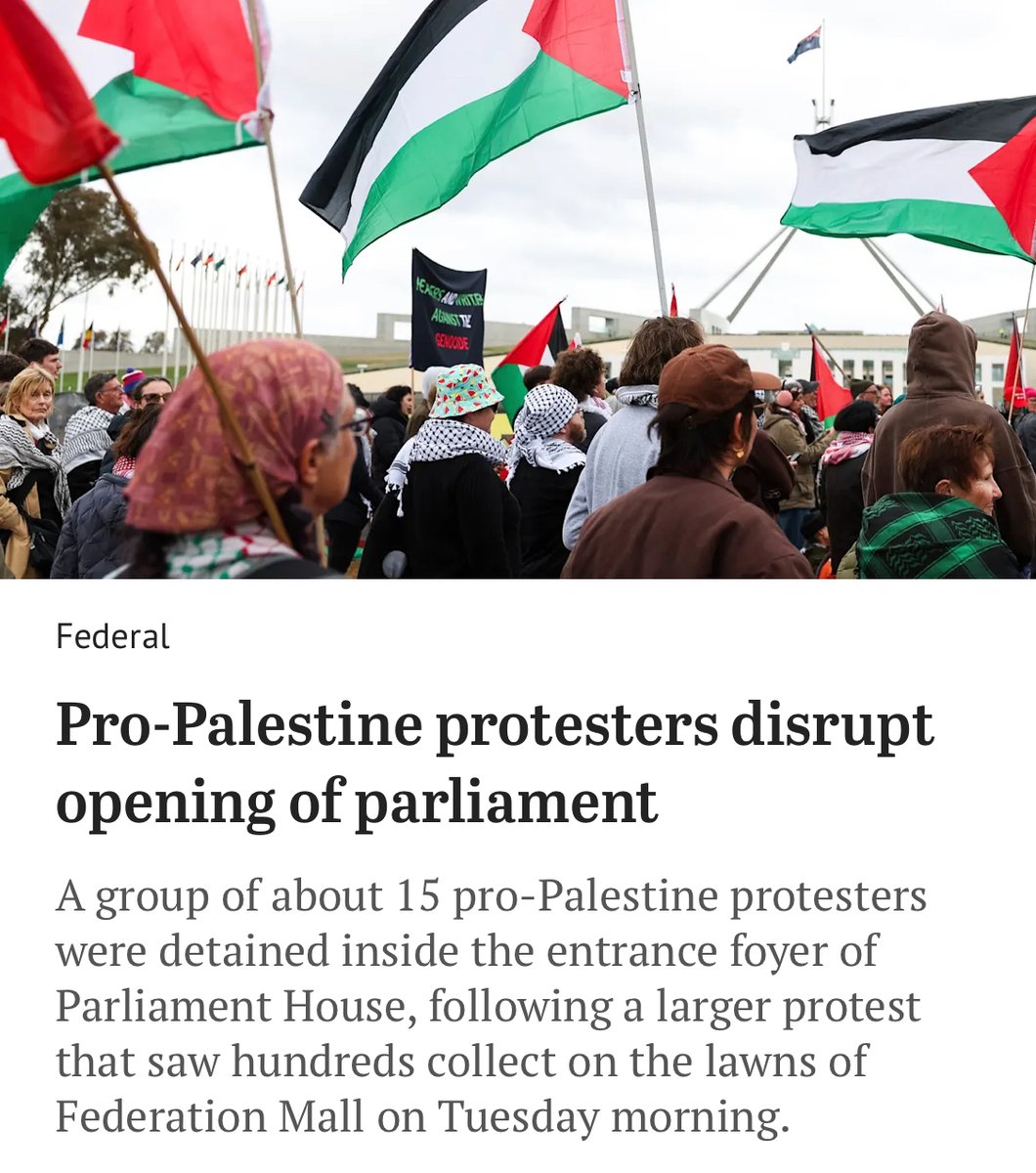BenPennings's tweet image. While people rallied outside, other champions disrupted inside! There's been occupations of weapons dealers too ✊🏽🍉✊🏻🇵🇸
smh.com.au/politics/feder…