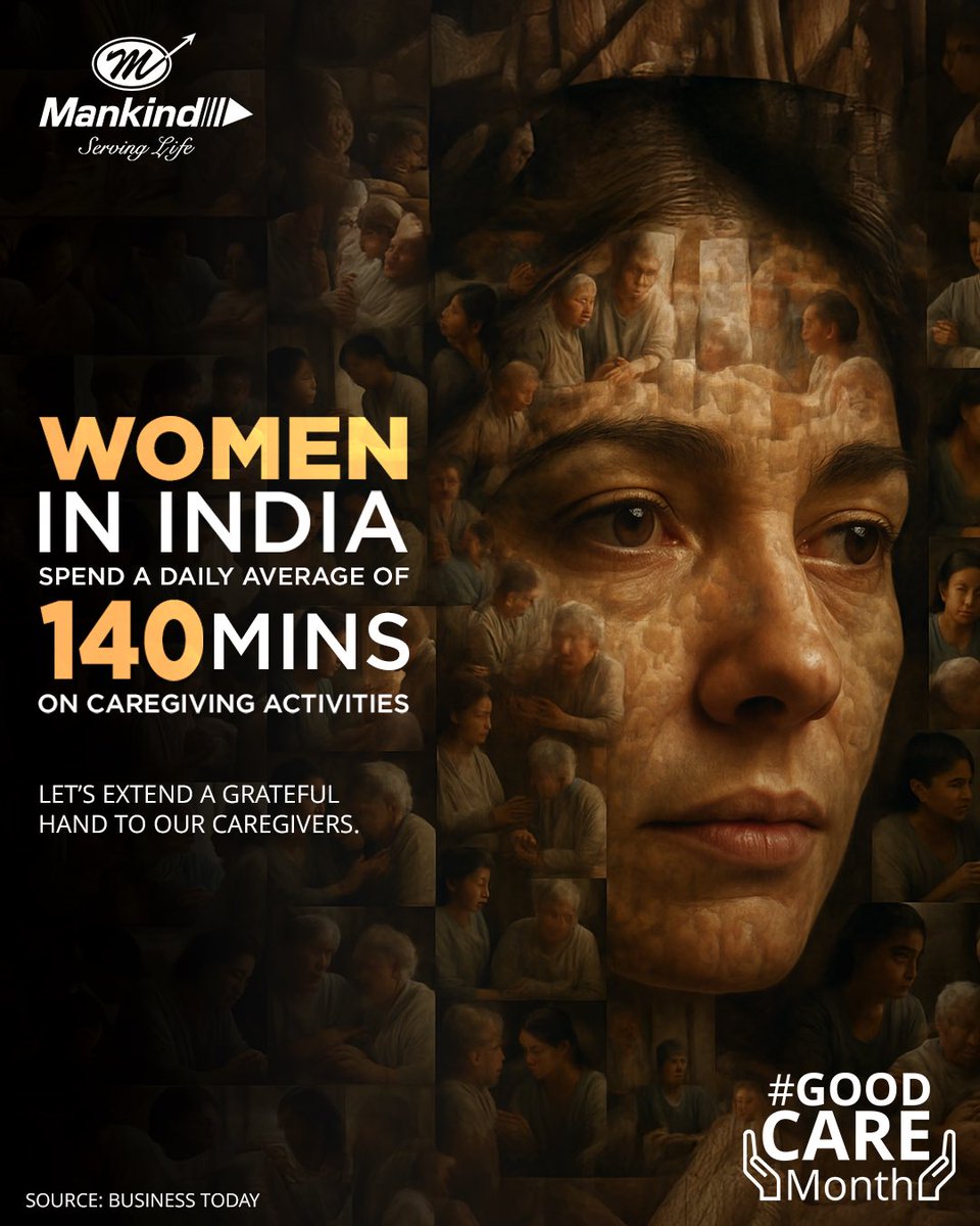 The average Indian woman spends over 2 hours of her day dedicated to caring for family.

This Good Care Month, Mankind calls for a recognition of the valid labour rendered by our kind, strong women who are resolute in serving life every day!

#GoodCareMonth #MankindPharma