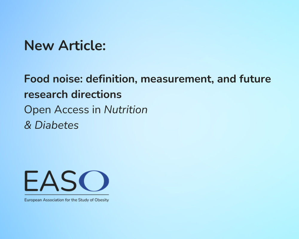 EASOobesity's tweet image. Food Noise: Persistent, intrusive thoughts about food may undermine weight management and mental well-being.
New research explores its definition, measurement, and potential public health implications.
nature.com/articles/s4138…
@NutDiab_Journal