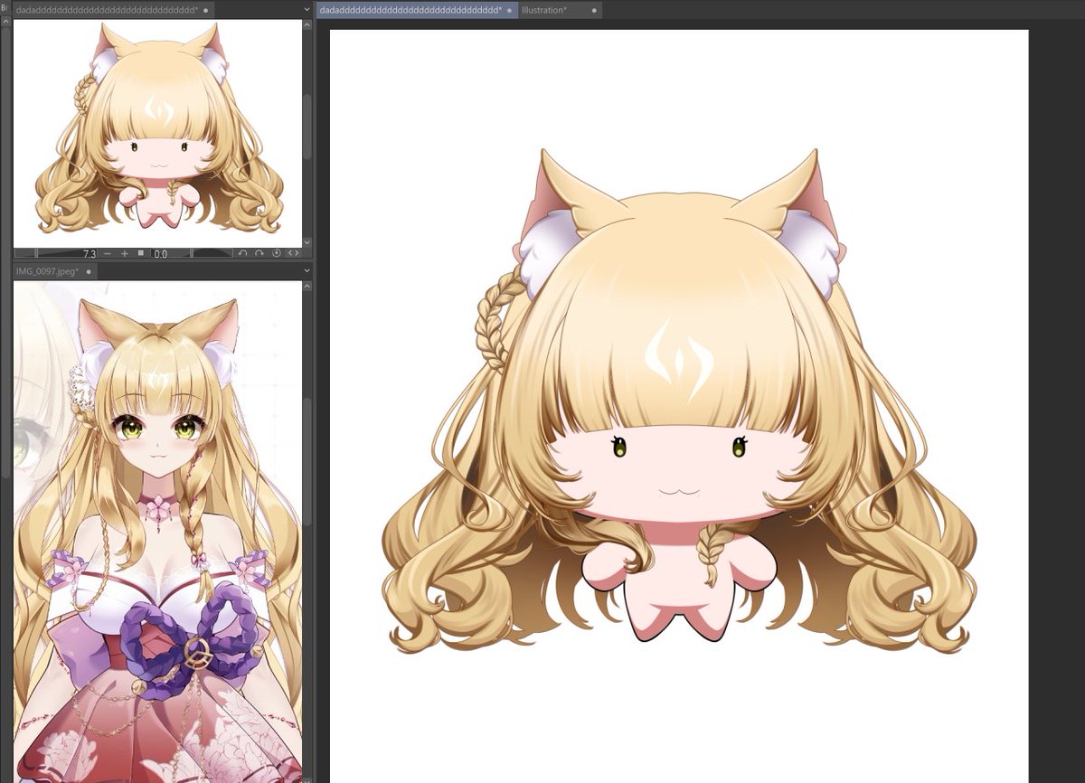 LadyNanamiVT's tweet image. progress of todays stream model wip