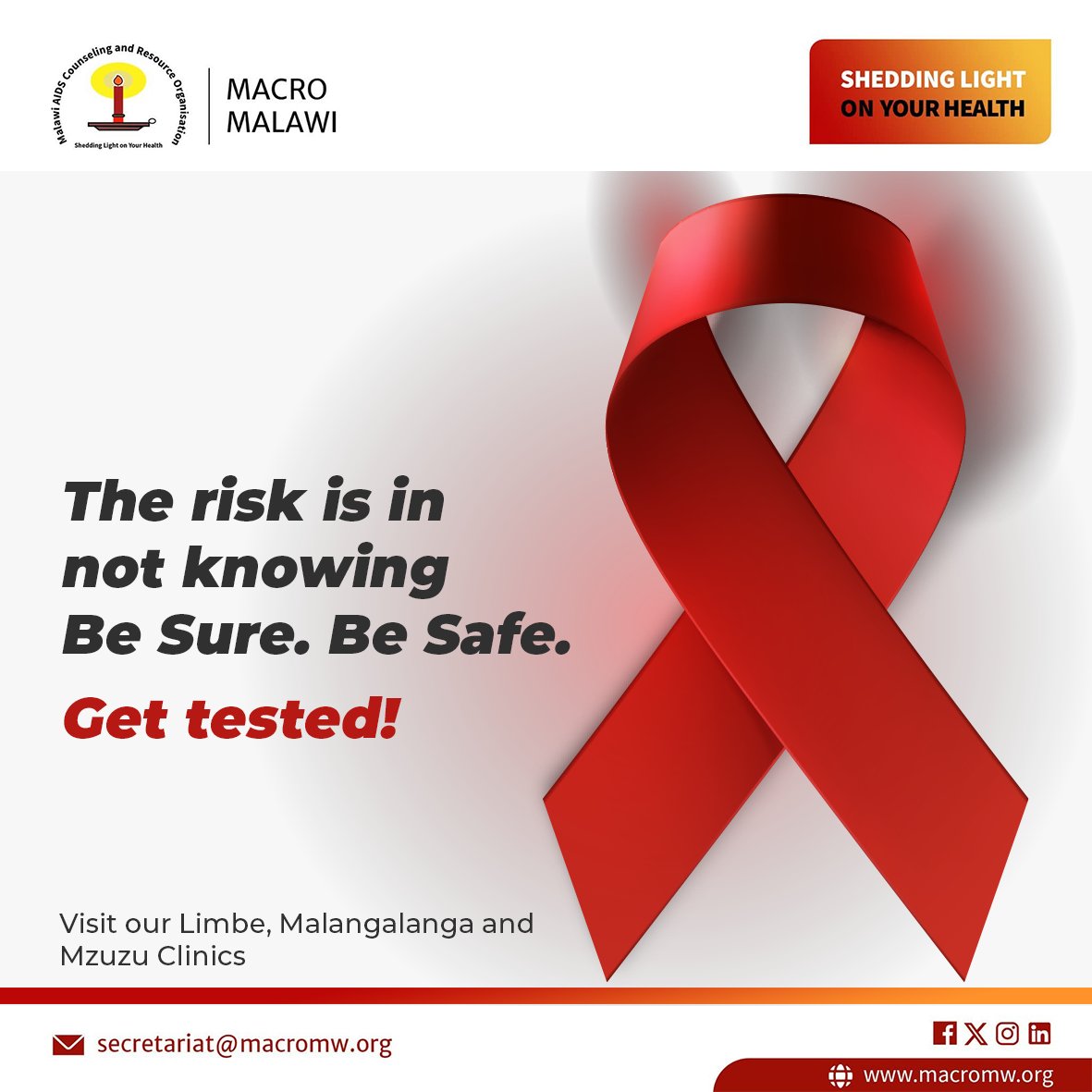 Getting tested for HIV is not just a step. Its power, protection and peace of mind. Visit your nearest MACRO Clinics.
#HIVTestingSavesLives#